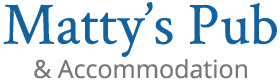 An image labelled Mattys Pub & Accommodation Logo