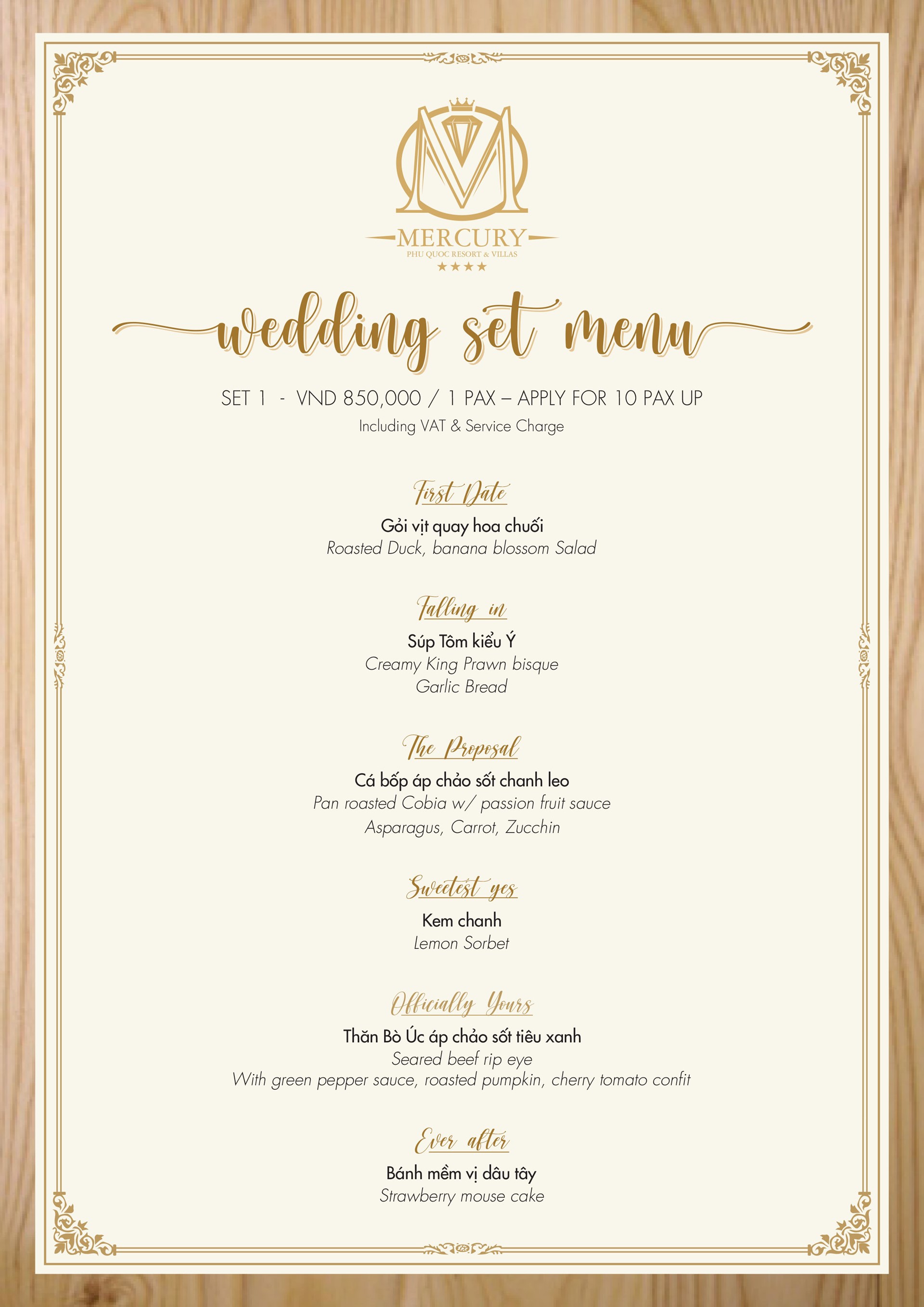 Wedding Set Menu Ideas