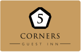 An image labelled 5 Corners Guest Inn Logo