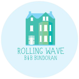An image labelled Rolling Wave Guesthouse Logo